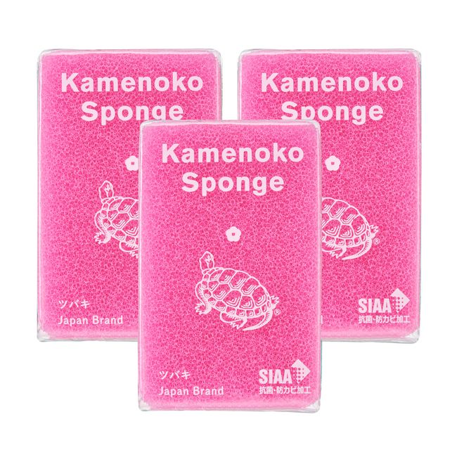 Kameko Tsukko Nishio Shoten Kameko Sponge, Winter Color, Camellia, Set of 3