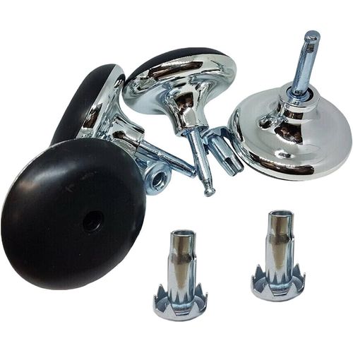 Just Accessories Chrome Furniture Bed Feet Leg Glides Castors and Insert For Divan Bed Base Sofa Settee Chair (8)
