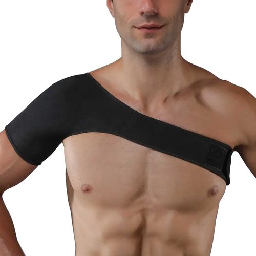 KAV Shoulder Brace Neoprene Adjustable Shoulder Support – Comfortable Shoulder Compression & Posture Corrector, for Men & Women, Black Shoulder Brace for Recovery & Stability