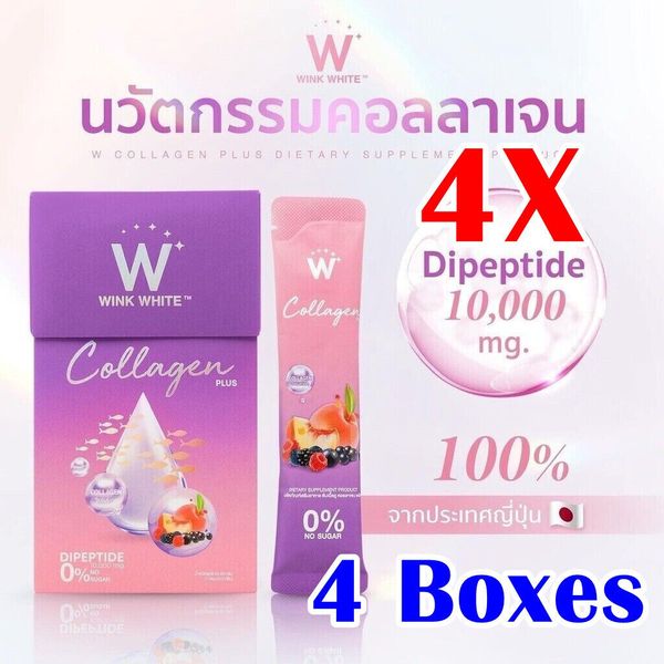 4X Wink White W Collagen Plus Powder Drink Brightening Anti-Aging Radiant Skin