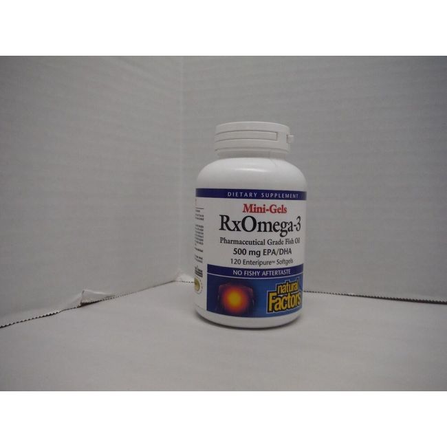 Natural Factors Rx Omega-3 Pharmaceutcal Grade Fish Oil, 120 Softgels Exp 03/24