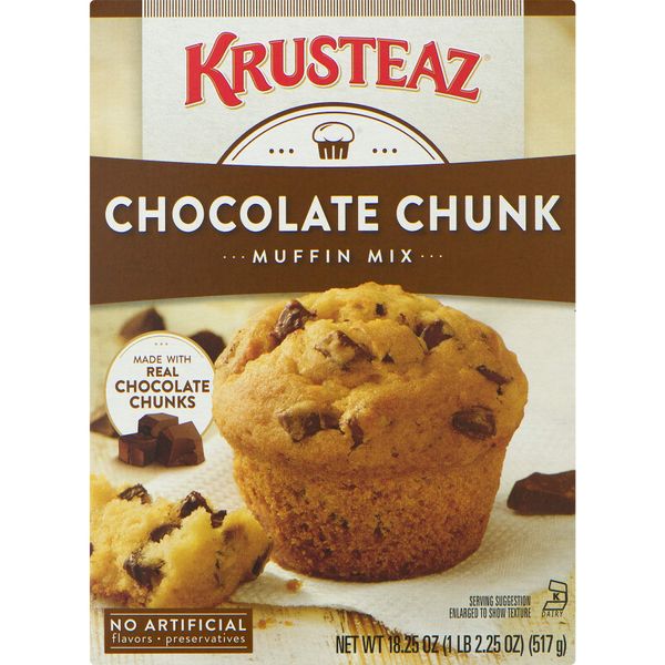 Krusteaz Chocolate Chunk Muffin Mix - No Artificial Flavors/Preservatives - 18.25 OZ Box (Pack of 12)