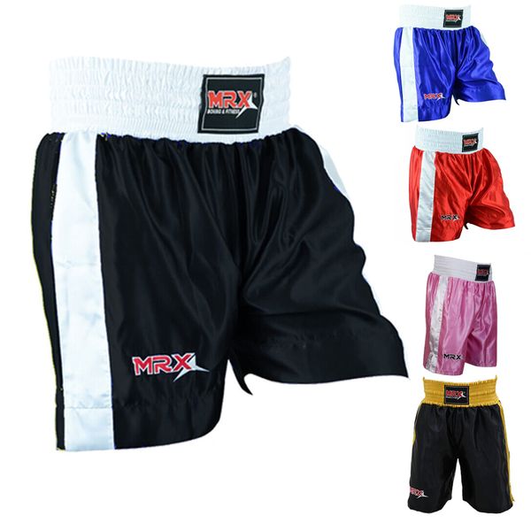 Men Boxing Shorts for Boxing Training Fitness Gym Cage Fight MMA Mauy Thai Kickboxing Trunks Clothing Black XXL