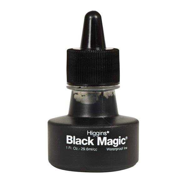 Higgins Black Magic Pigmented Drawing Ink, 1 Ounce Bottle (44011)