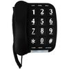 Black Big Button Phone for Wall or Desk with Speaker and Memory