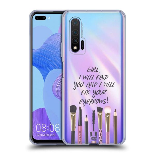 Head Case Designs Eyebrow Quote Makeup Obsession Soft Gel Case Compatible With Huawei Nova 6 / 5G