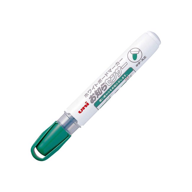 Mitsubishi Pencil PWB1204M.6 Dry Erase Marker, Know Sensor, Medium Point, Round Point, Green