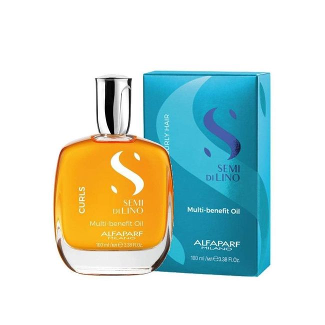 Alfaparf Milano Semi Di Lino Curls Multi-Benefit Oil for Wavy and Curly Hair - Hydrates and Nourishes - Reduces Frizz - Humidity and Thermal Protection - Vegan-Friendly Formula - 3.38 fl. oz.