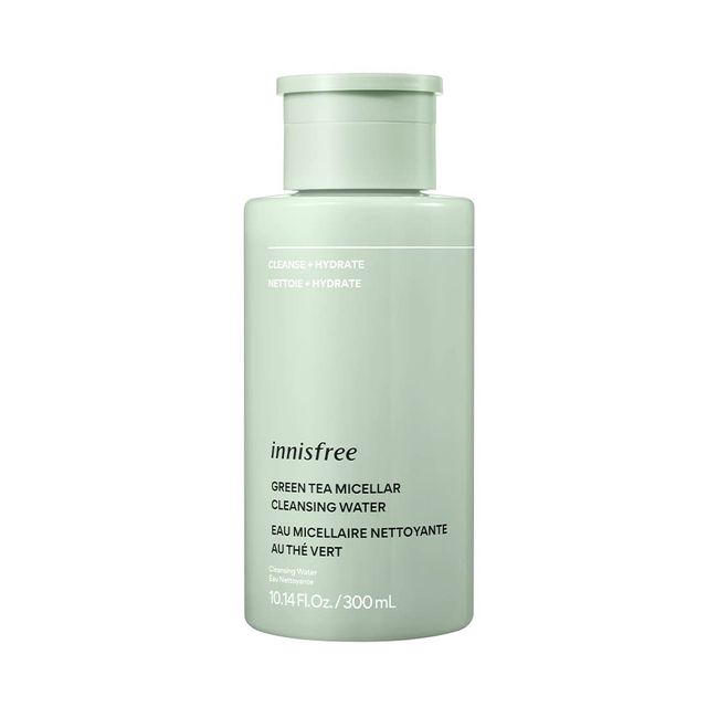 innisfree Green Tea Hydrating Micellar Cleansing Water: Antioxidant, Amino Acid Rich, Hydration, Lifts away Makeup and Sunscreen