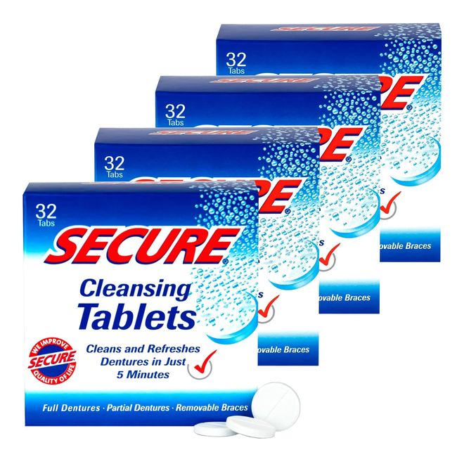 Secure Cleansing Tablets - Parent (32 Count (Pack of 4))