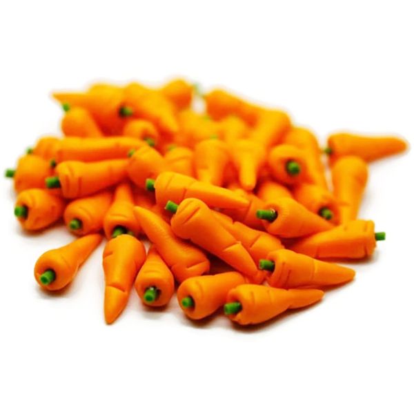 20 Loose Baby Carrots Vegetable Size Mini 1.5 cm Dollhouse Miniatures Food Kitchen Docoration