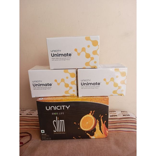 3X Unimate Yerba Mate Supplement LEMON GINGER & 1X Unicity BIOS LIFE SLIM UK