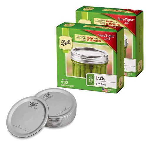 Ball Wide Mouth Mason Jar Lids 12-Count per Pack (2-Packs Total)