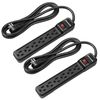 DEWENWILS 2-Pack Surge Protector, 6Ft Long Extension Cord, Low Profile Flat Plug
