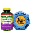 Spring Valley Super Vitamin B-Complex Tablets Dietary Supplement Value Size, 500 Count Includes Color Pill Organizer