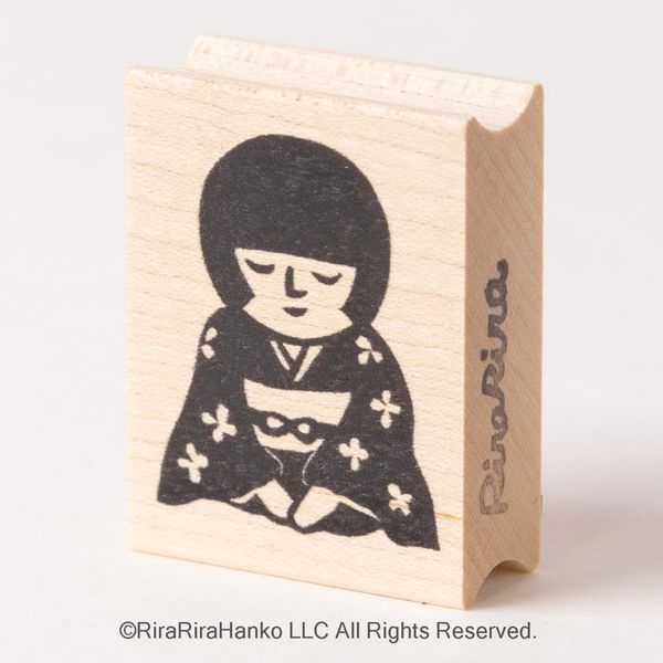Okappa-chan Three Finger Rubber Stamp