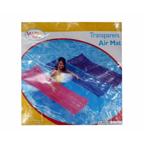 Sand N Sun Transparent Air Mat Float Pink Adult Only (59702WL)