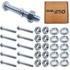M8 Nut, Bolt & Spring Washer Set - 10 Pack: M8x50 Bolts, Nuts & Spring Washers