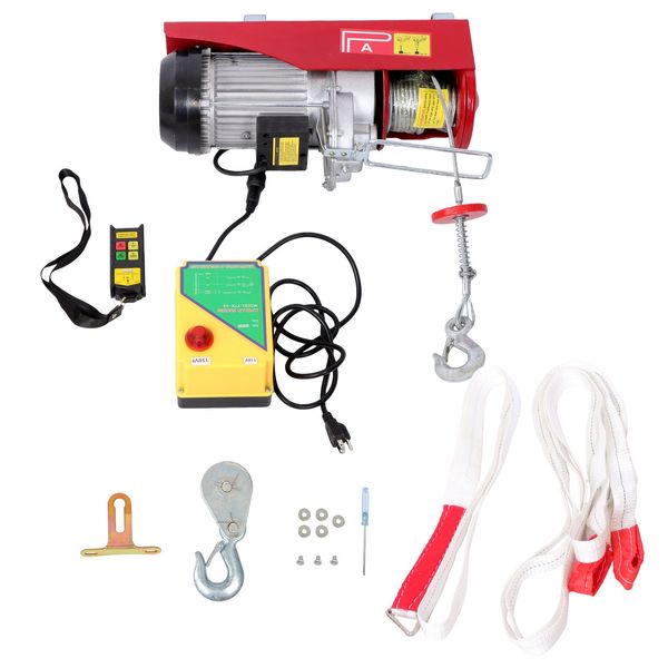 2200lbs Lifting Capacity Electric Hoist with Wireless Remote Control 328ft/100m