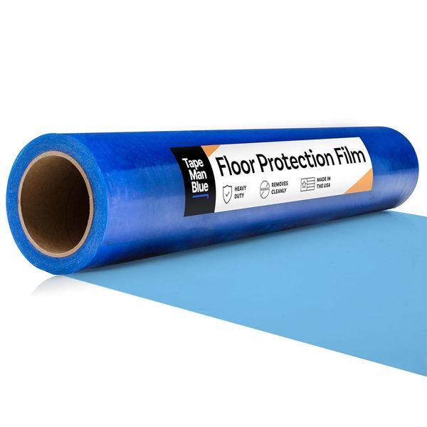 Floor Protection Film, 36x200'Blue Self Adhesive Floor Protector Tape for Moving