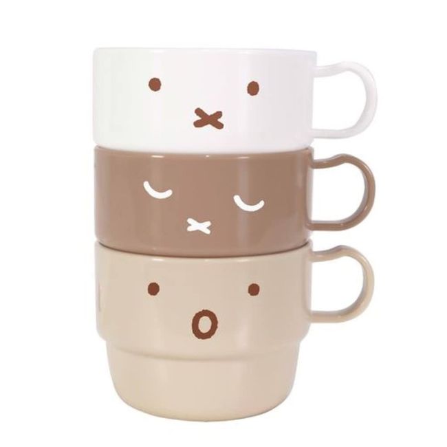 Kutsuwa MF751 Miffy Plastic Cup Set of 3, Made in Japan