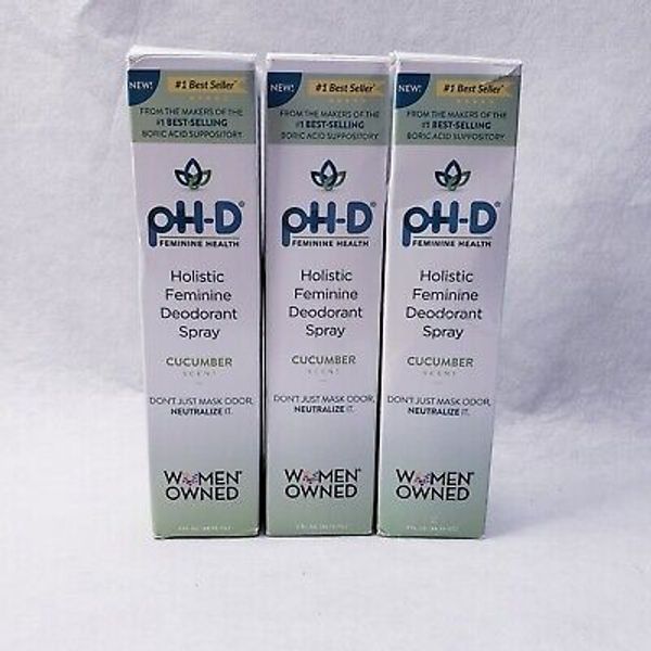 3 Qty pH-D Feminine Health Holistic Feminine Deodorant Spray Cucumber Exp 04/24