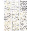 LANODO 9pcs Nail Stickers 3D Black Gold Art Multiple Styles DIY Nail Stickers Set Beautiful 2038