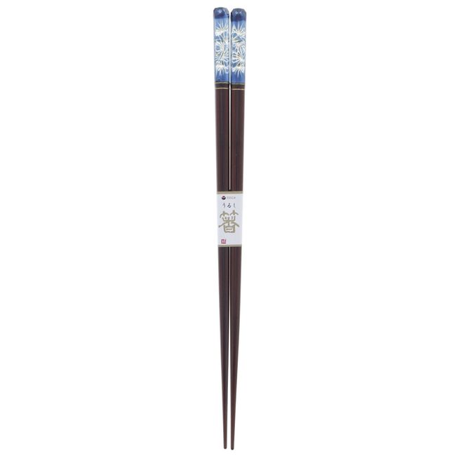 Chopsticks for Rear Lacquer 切子 Pine Wood (Natural Wood) Blue 24 cm