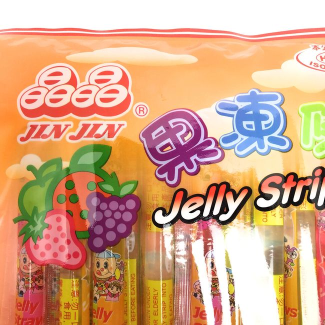 Jin Jin Fruit Jelly Filled Strip Straws Candy - Many Flavors! (35.26 oz)