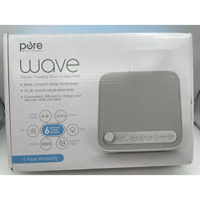 Pure Enrichment WAVE Premium Sleep Therapy Sound Machine Seamless Looping Timer