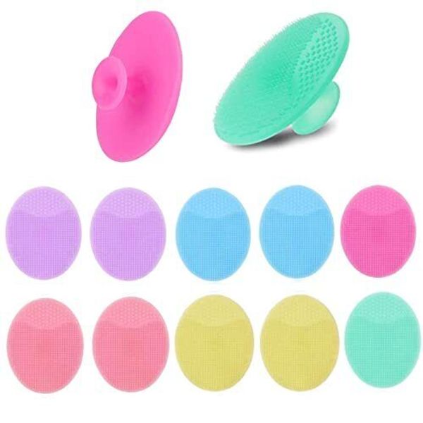 12 Pcs Silicone Face Scrubber Exfoliator Face Cleansing Brush for Deep Cleansing