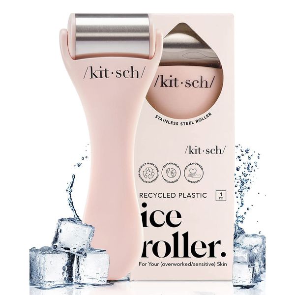 Kitsch Ice Roller for Face - Facial Ice Roller for Face & Eye Puffiness Relief | Facial Roller & Face Massager Roller | Face Eye Roller for Puffy Eyes | Face Ice Roller (Pink)