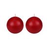 Zest Candle 2-Piece Ball Candles, 4-Inch, Red