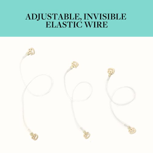 DOORES Blonde Wire for Hair Extensions 8pcs 18.5cm 24.5cm 30cm Invisible Elastic Fish Line Replacement for Extensions with 4 Clips