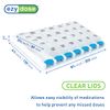 EZY DOSE Weekly (7-Day) Pill Case, Medicine Planner, Vitamin Organizer Box, 4 Times a Day, Small Removable Compartments, Covenient and Easy to Use, Color May Vary, Clear Lids, BPA Free