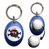 BadgeBeast.co.uk White Skull with Bow - Blue Golf Ball Marker Key Ring