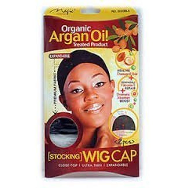 magic collection Organic Argan Oil Stocking Wig Cap Black 3000Bla by Magic Collection