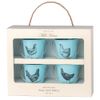 Eddington Vintage Set of 4 Egg Cup Buckets - Hen, Blue