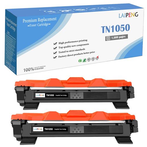 LAIPENG Compatible Toner Cartridge (2 Black, High Page Yield), TN-1050 TN1050 for Brother DCP-1510, DCP-1512, DCP-1610W, HL-1110 Printers