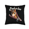 Funny - Peek-a-boo - Horse Throw Pillow