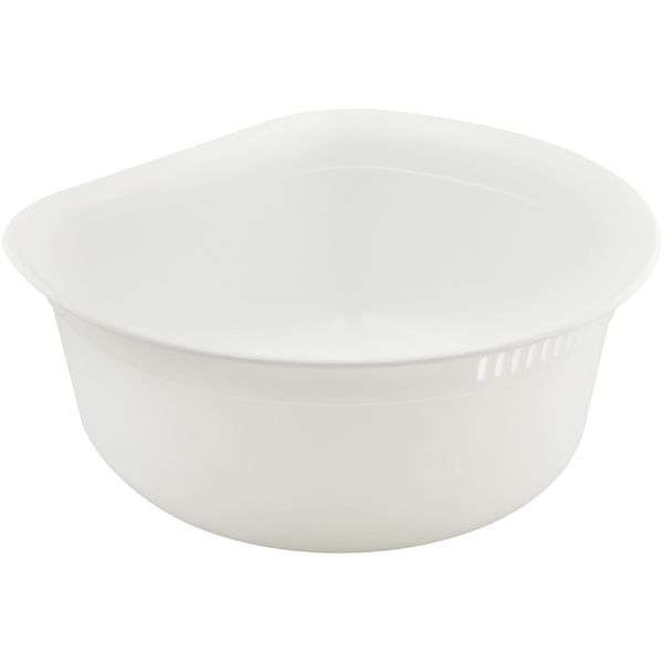 Squirrel Washtub, D-Shaped, White, W 13.8 x D 12.6 x H 5.6 inches (35 x 32 x 14.2 cm), H&H Wash Tub, Round, Made in Japan