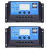 uxcell 30A PWM Solar Charging Controller, 12V/24V Automatic Solar Battery Panel Controller, Automatic Parameter Charger, Regulator, LCD Display, Dual U S, B Ports, 2 Pack