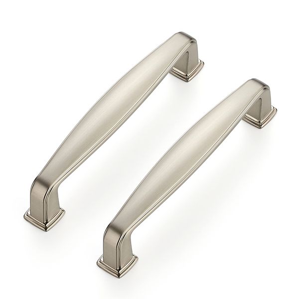 Ravinte Solid 3-3/4 Inch Cabinet Handles - Brushed Nickel & Satin Nickel Drawer Pulls - Kitchen Cabinet Hardware