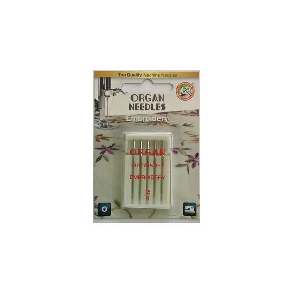 Organ Brother 5-Piece 75/11 Embroidery Sewing Machine Needles