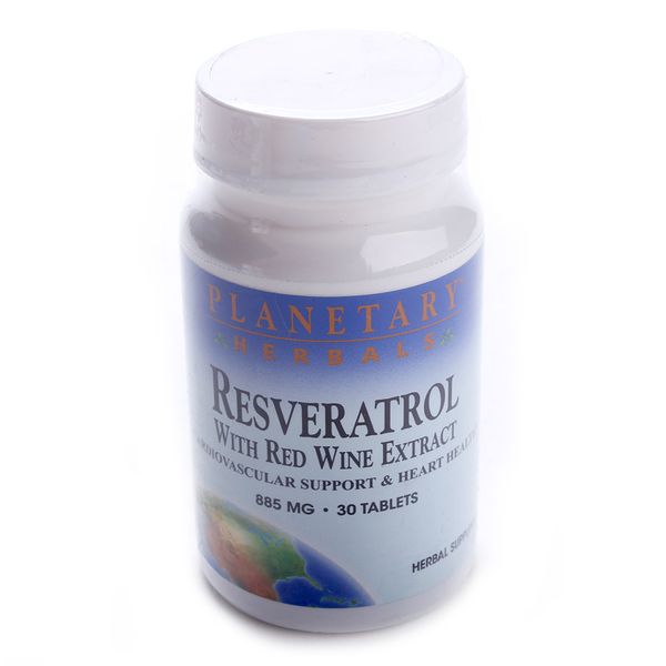 Planetary Herbals Resveratrol Red Wine Extract 885mg Tablets, 60 Tablets, 1 Pack