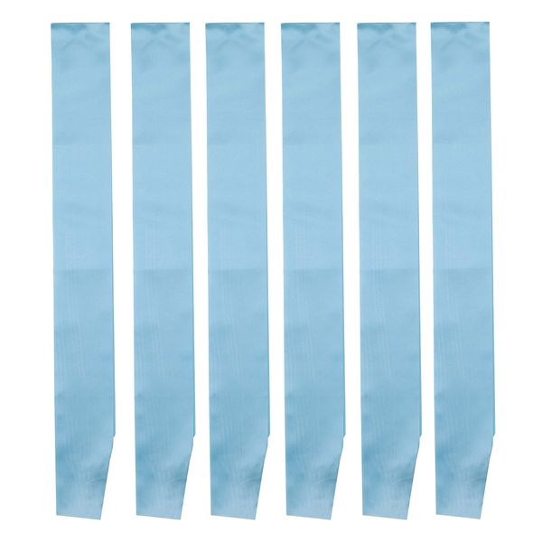 I-MART Blank Satin Sash, Princess, Beauty Queen, Homecoming, Winner, Mayor, Make Your Own Pins, Party Plain Pageant Sashes (Pack of 6 - Light Blue)