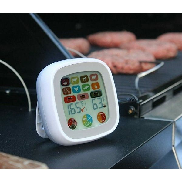 Digital Meat Cooking Thermometer Touchscreen 7 Preset Modes Temperature Gauge