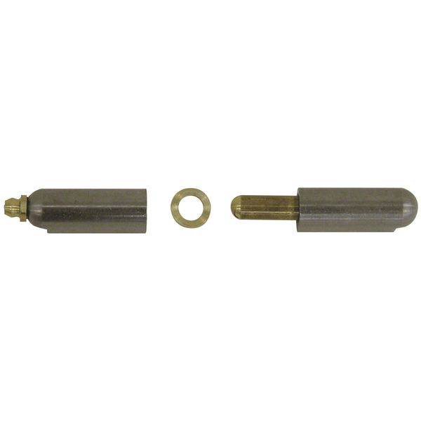 Steel Weld-On Bullet Hinge with Brass Pin/Bushing/Grease Fitting .77 x 3.94 Inch