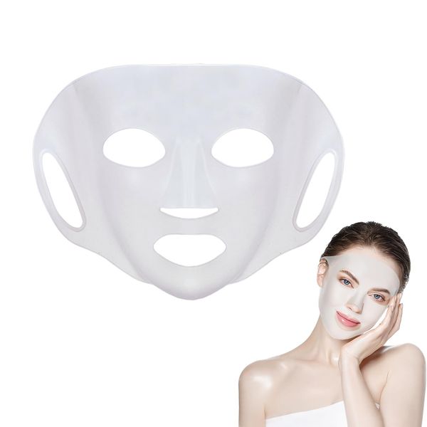 3D maschera silicone, Grande Copertura Maschera Del Silicone Riutilizzabile Copertura Della Maschera Del Silicone Del Vapore Viso Idratante Copertura Della Maschera Del Viso Per Sheet Mask (Bianco)