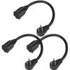 DEWENWILS 1Ft Extension Cord Low Profile Angled Flat Plug Grounded Wire SJT 14/3